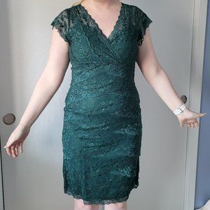 Marina Emerald beaded Party Dress Sz 14